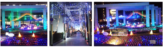 冬の街にイルミネーションが輝く